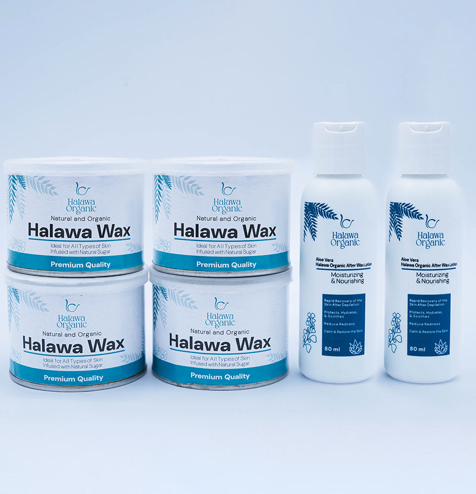 Halawa Wax pack of four Lotion Bundle