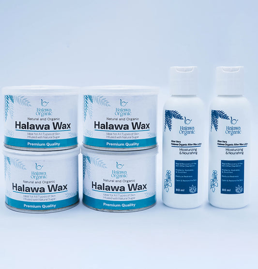 Halawa Wax pack of four Lotion Bundle