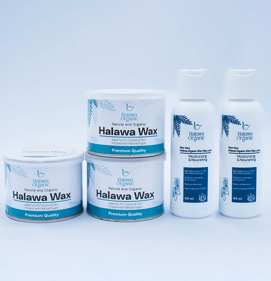 Halawa Wax pack of three Lotion Bundle