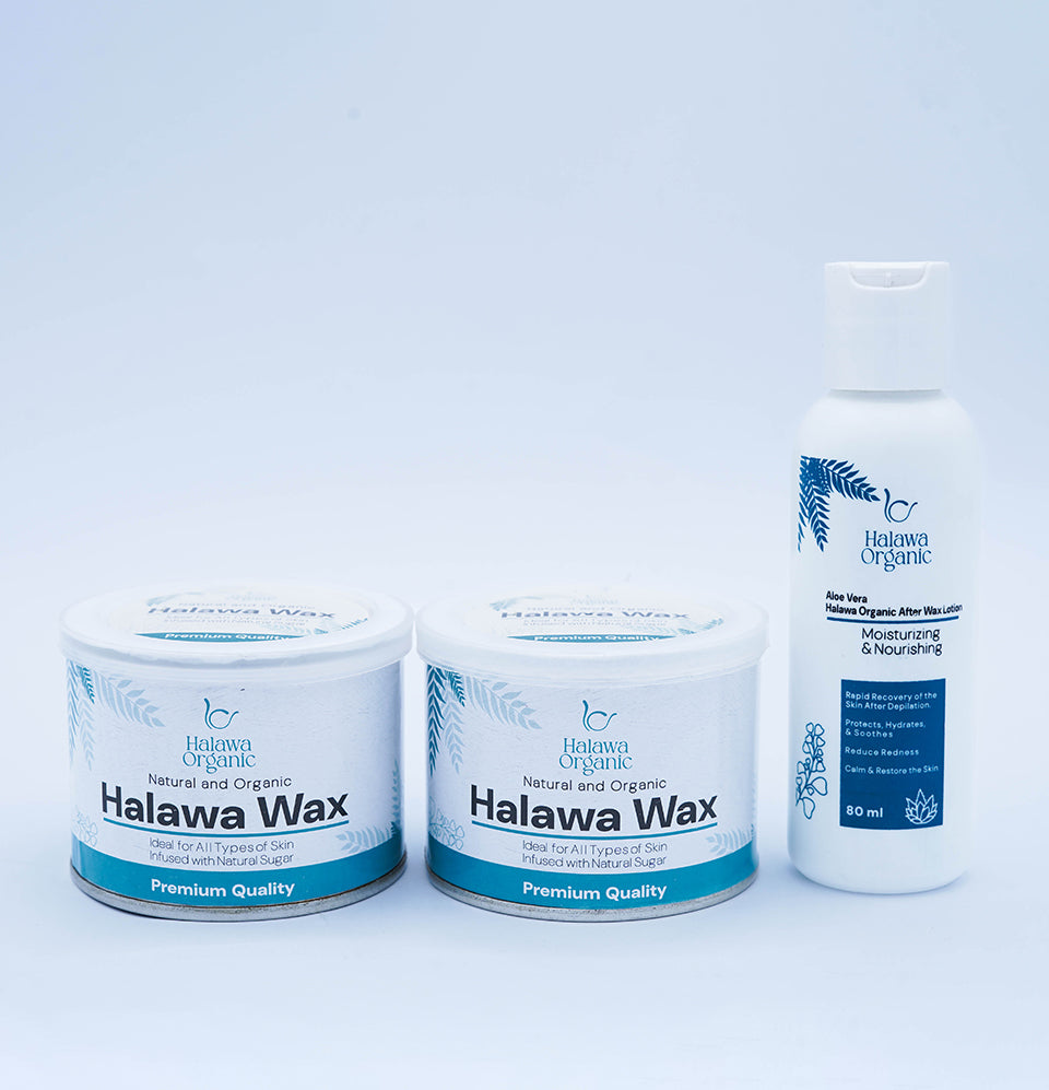 Halawa Wax pack of two Lotion Bundle